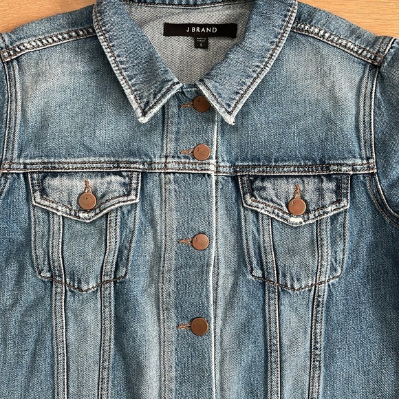 J Brand Jeans Denim Collared Jacket Size Small - Picture 2 of 10